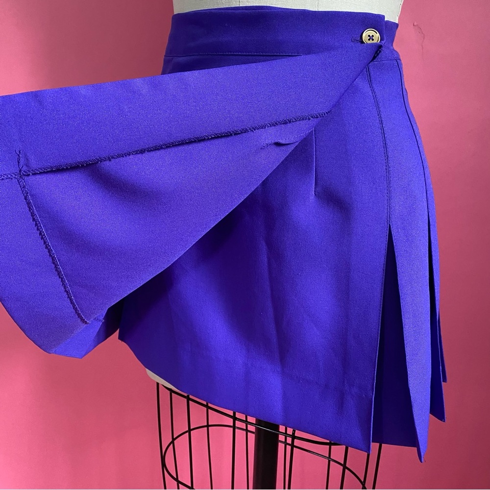 Vintage 80s/90s Preppy Academia Collegiate Pleated Purple Mini Tennis Skirt XXS - Picture 13 of 13